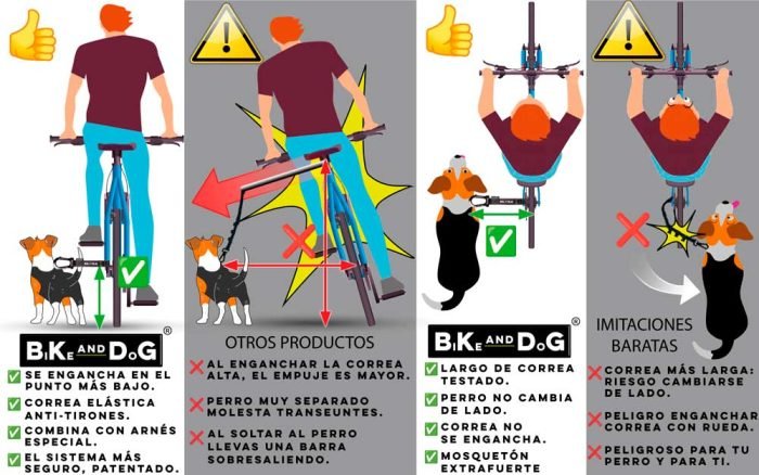 correa de perro negra para bicicleta segura