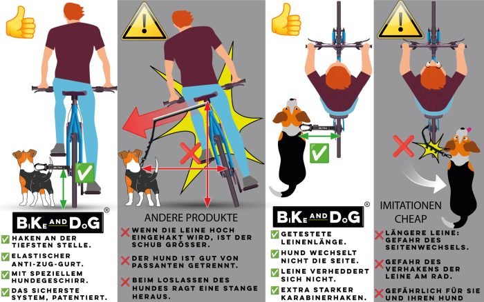 Schwarze Fahrrad-Hundeleine – Sie können sogar 3 Hunde mitnehmen